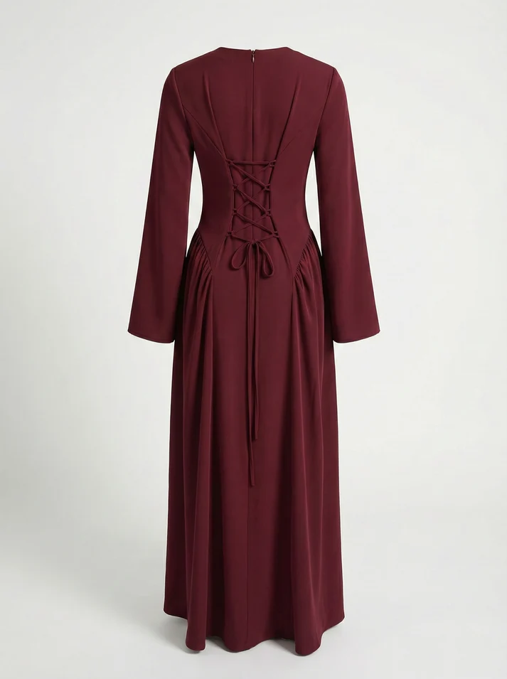 Silk Modest Dress thumbnail 3